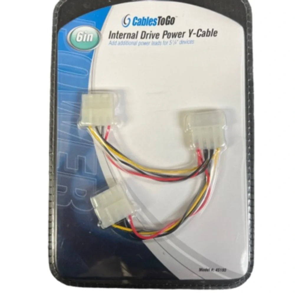 Cables To Go Internal Drive Power Y-Cable 6in Add Power for 5.25in Devices New